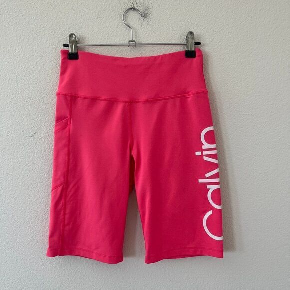 Calvin Klein High-Waist Bike Shorts Pink Size Small - Picture 2 of 12